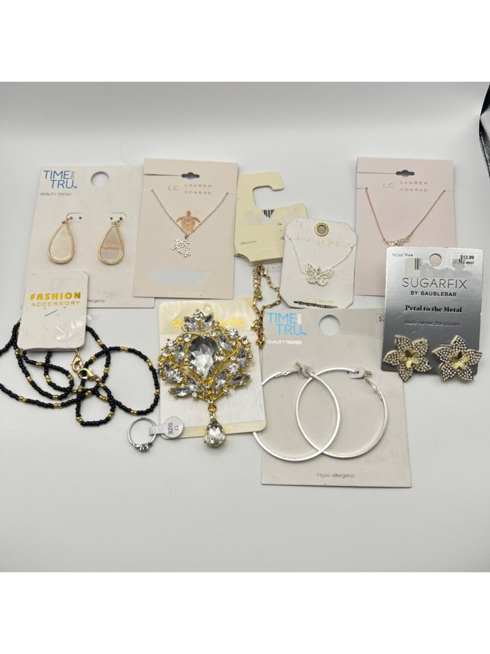 NWT Mixed Jewelry Lot Earrings Necklaces Bracelet Ring Sugarfix Lauren Conrad